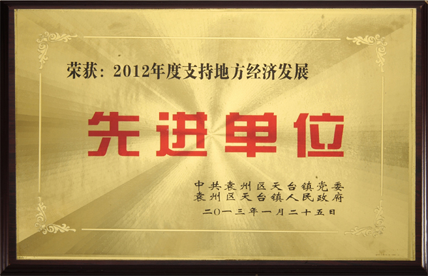 2012年度支持地方經濟發展先進單位